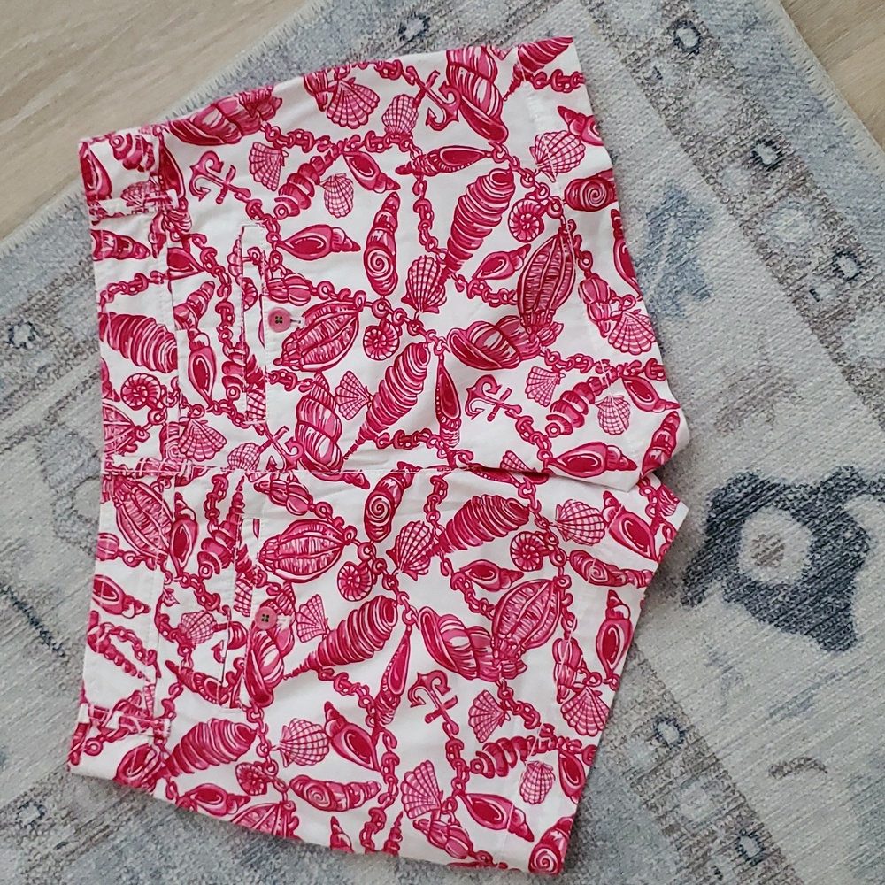 Lilly Pulitzer Pink White Shell Pattern Shorts Sz8 - image 7